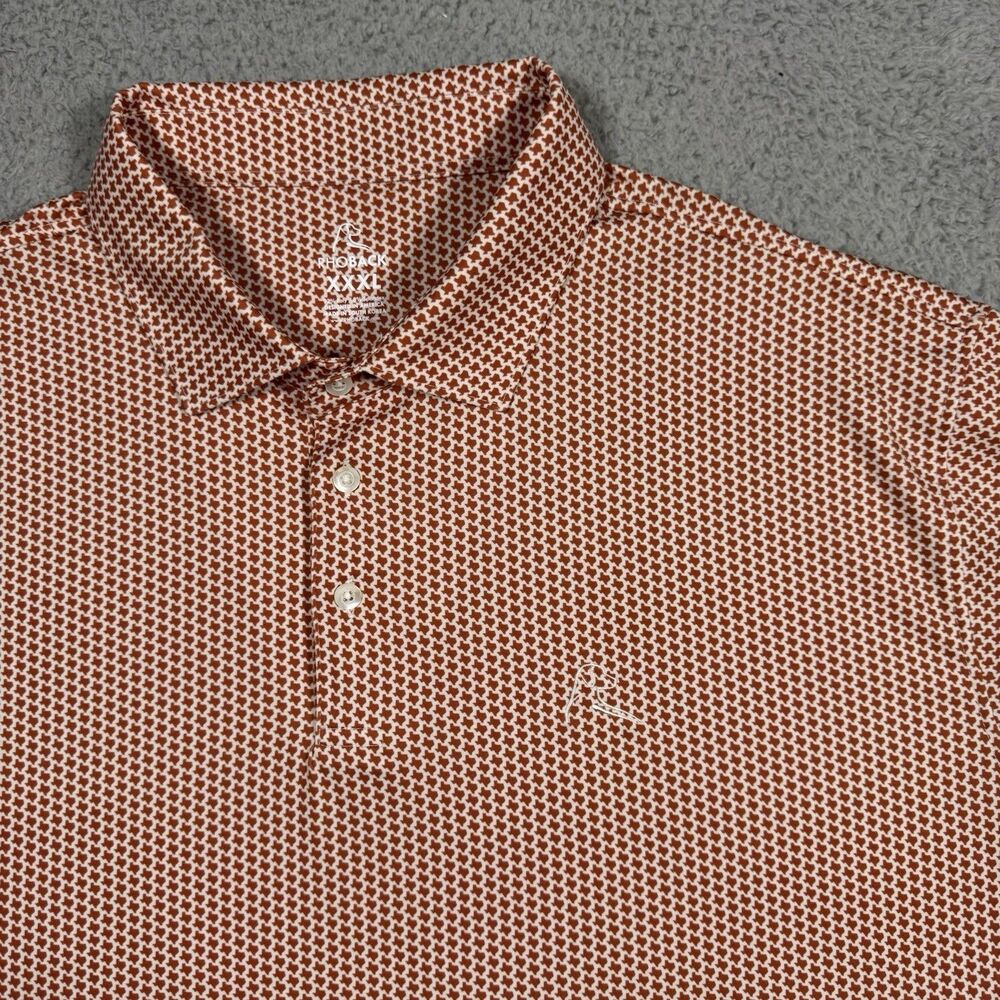 Rhoback Polo Shirt Men 3XL Orange Texas Lone Star State Football Performance